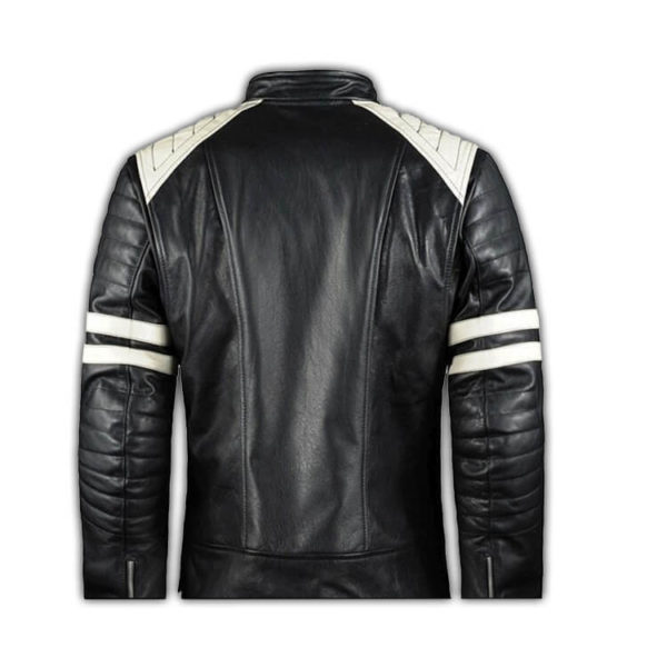 Black Leather Motorcycle Jacket - Image 2