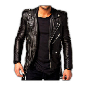 Mens Vintage Brando Motorbike Black Slim fit Rider Biker Leather Jacket