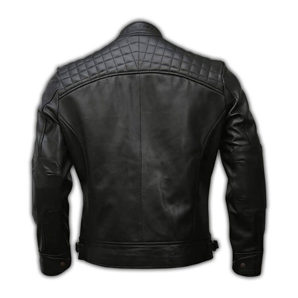 Mens Genuine Leather Biker Jacket Black | Vintage Brown Distressed Lambskin Motorcycle Jackets for Men - Image 2