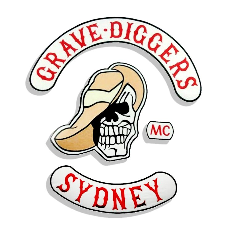GRAVE DIGGERS SYDNY MOTORBIKE 35CM IRON ON EMBROIDERED 4 PCS SET ...