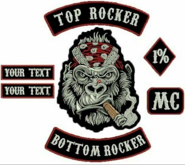 CUSTOMIZ GORILLA MC JACKET 35CM IRON ON EMBROIDERED 07 PCS SET - Image 2