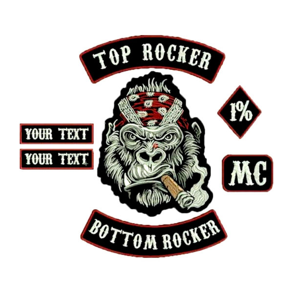 CUSTOMIZ GORILLA MC JACKET 35CM IRON ON EMBROIDERED 07 PCS SET
